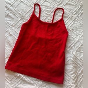 Red rollas tank top